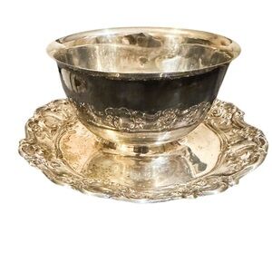 Towle Silver Bowl with Ornate Plate
